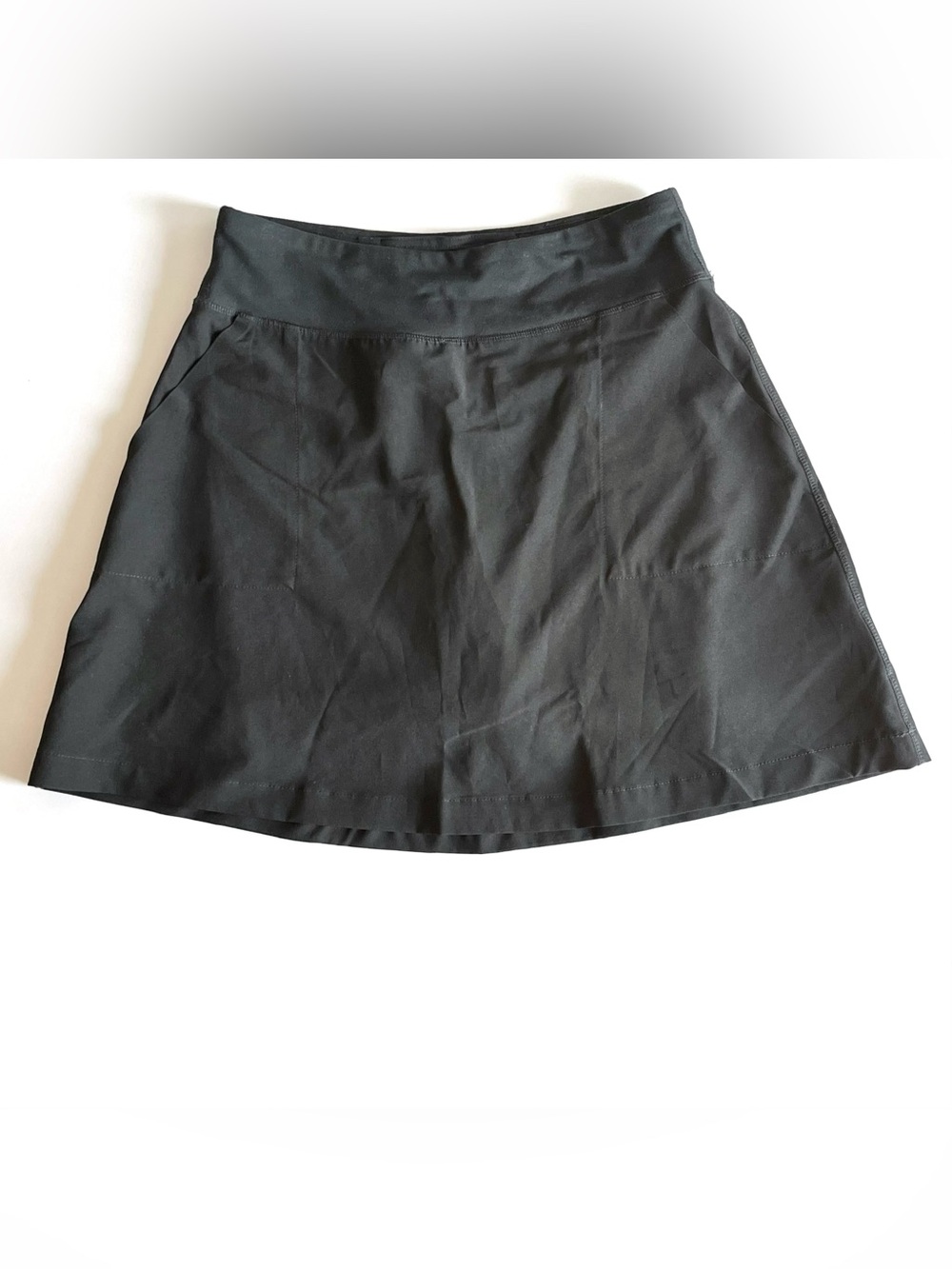 Lands End black skort womens XS 2 4 shorts pockets A line golf tennis pickleball